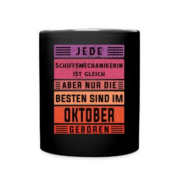 Motorenwärter Geburtstag Oktober geboren - Tasse einfarbig - Schwarz - Vorne