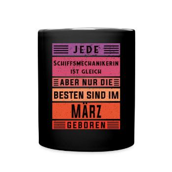 Motorenwärter Geburtstag März geboren - Tasse einfarbig - Schwarz - Vorne