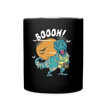 Dinosaur Trex Dino Pumpkins Moon Boys - Full Colour Mug - black - Front