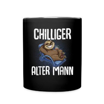Chilliger Alter Mann Opa - Tasse einfarbig - Schwarz - Vorne