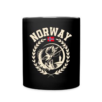 Norvège Pêche - Mug uni - noir - Devant