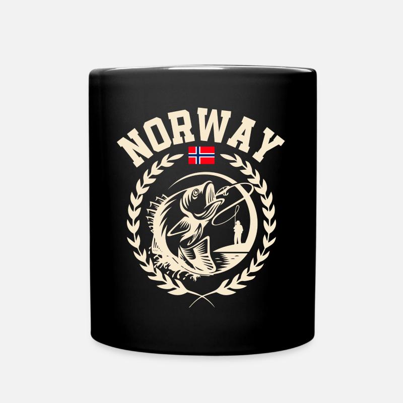 Norwegen Angeln - Tasse einfarbig - Schwarz