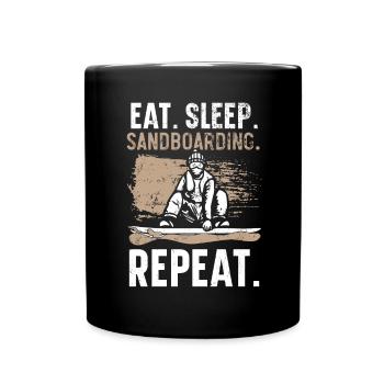 Eat Sleep Sandboarding Repeat Sandboard Sanboarder - Full Colour Mug - black - Front