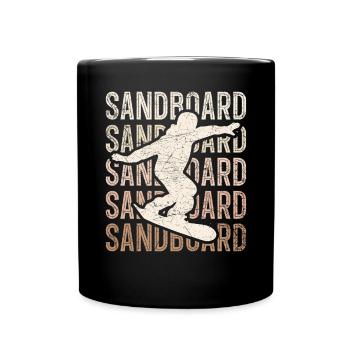 Retro Sandboard Sanboarder Boardsport Sandboarding - Full Colour Mug - black - Front