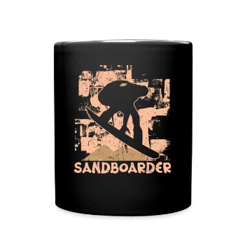 Retro Sandboard Sanboarder Boardsport Sandboarding - Full Colour Mug - black - Front