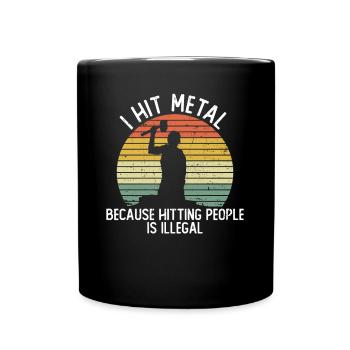 Blacksmith forge anvil metal worker funny saying - Full Colour Mug - black - Front
