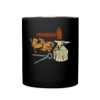 Schmied Schmiede Amboss Metallbauer Metall - Tasse einfarbig - Schwarz - Vorne