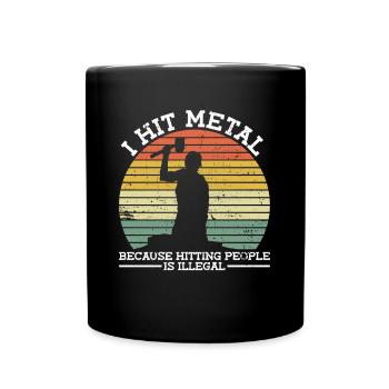 Blacksmith forge anvil metal worker funny saying - Full Colour Mug - black - Front