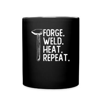 Schmied Schmiede Amboss Metallbauer Lustig Spruch - Tasse einfarbig - Schwarz - Vorne