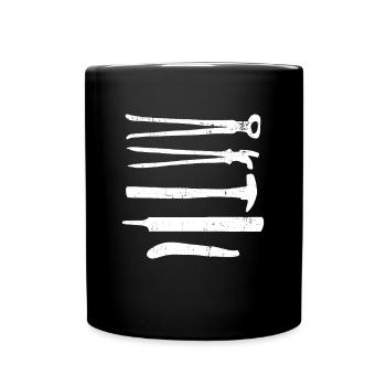 Hufschmied Schmiede Anivl Blacksmithing - Tasse einfarbig - Schwarz - Vorne
