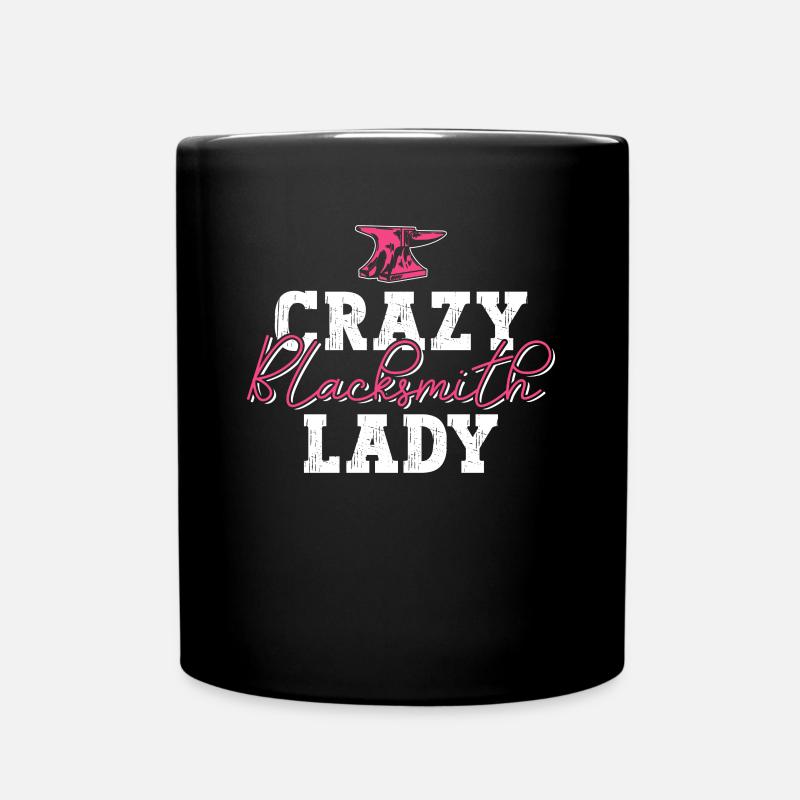 Crazy Blacksmith Lady - les femmes forgerons forgent - Mug uni - noir