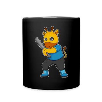 Giraffe Baseball Baseball Bat - Full Colour Mug - black - Front