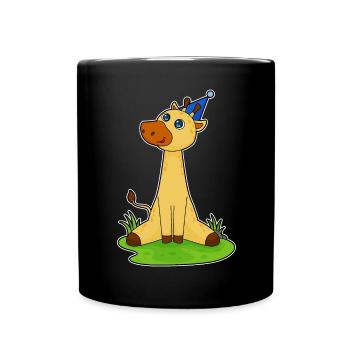 Giraffe Birthday Party Hat - Full Colour Mug - black - Front