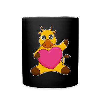 Cœur de girafe - Mug uni - noir - Devant