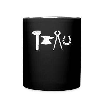 Hufschmied Schmiede Anivl Blacksmithing - Tasse einfarbig - Schwarz - Vorne