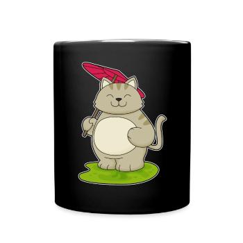 Cat Umbrella - Full Colour Mug - black - Front