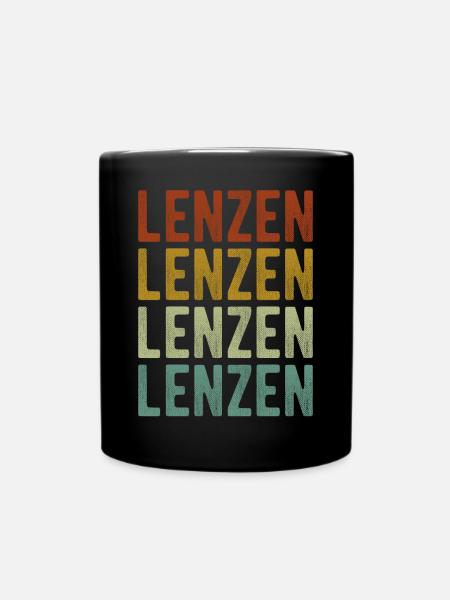 Lenzen Stadt Retro Vintage - Tasse einfarbig - Schwarz