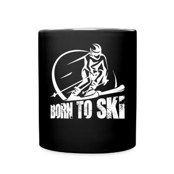 Born to ski / Schnee, Winter - Tasse einfarbig - Schwarz - Vorne