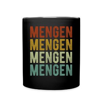 Mengen Stadt Retro Vintage - Tasse einfarbig - Schwarz - Vorne
