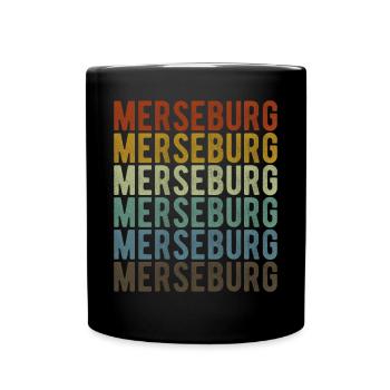 Merseburg Stadt Retro Vintage - Tasse einfarbig - Schwarz - Vorne