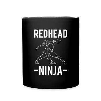 Redhead Ninja Shirt Red Hair Gift - Full Colour Mug - black - Front