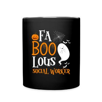 FaBOOlous Social Worker T-Shirt Geschenk - Tasse einfarbig - Schwarz - Vorne