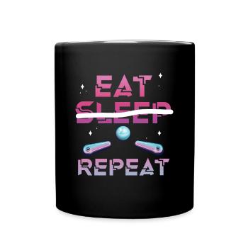 Eat Sleep Flip Repeat Pinball Shirt Gift - Full Colour Mug - black - Front