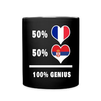 La France et la Serbie génie / cadeau - Mug uni - noir - Devant