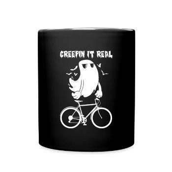 Creepin It Real Spirit On Mountain Bike Bike - Full Colour Mug - black - Front