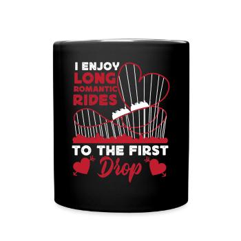 Roller Coaster Heart I Enjoy Long - Tasse einfarbig - Schwarz - Vorne