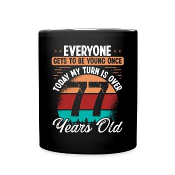Idée d’anniversaire de 77 ans pour hommes 77 anniversaire - Mug uni - noir - Devant