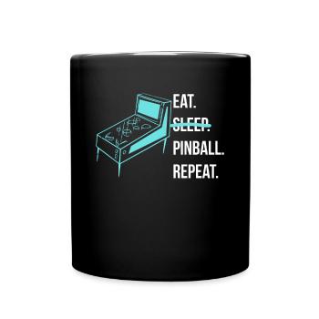 Eat Sleep Flip Repeat Pinball Shirt Gift - Full Colour Mug - black - Front