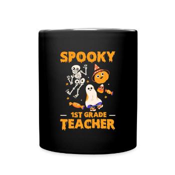 Spooky 1st Grade Teacher Shirt Geschenk - Tasse einfarbig - Schwarz - Vorne
