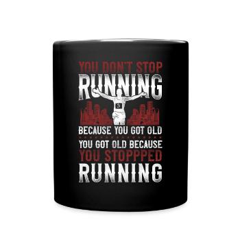 Running Runner Half Marathon - Full Colour Mug - black - Front
