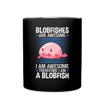 Blobfish are fantastically ugly fish memes - Full Colour Mug - black - Front