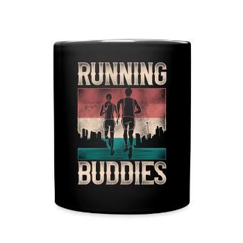 Running Runner Half Marathon - Full Colour Mug - black - Front