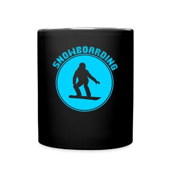 Snowboarden - Tasse einfarbig - Schwarz - Vorne