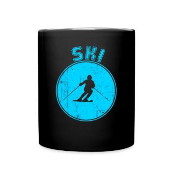 Ski - Tasse einfarbig - Schwarz - Vorne