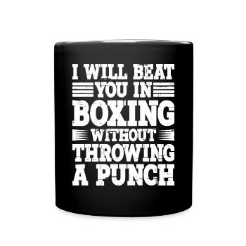 Vous battra en boxe sans lancer un coup de poing 2 - Mug uni - noir - Devant