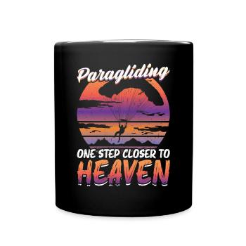 Paragliding - One step closer to the sky - Full Colour Mug - black - Front