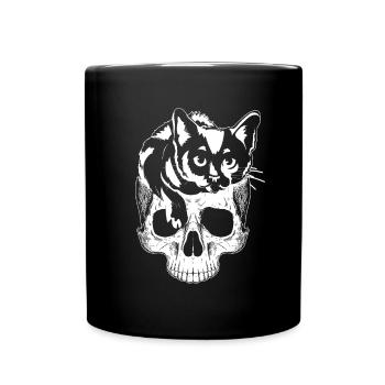 Cat Halloween Cat Lover Funny Cat Halloween Cat - Tasse einfarbig - Schwarz - Vorne