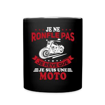 Je Ne Ronfle Pas Je Rêve Que Je Suis Une Moto - Mug uni - noir - Devant