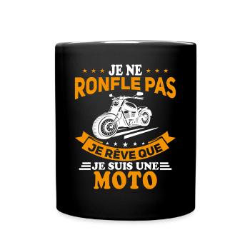 Je Ne Ronfle Pas Je Rêve Que Je Suis Une Moto - Mug uni - noir - Devant