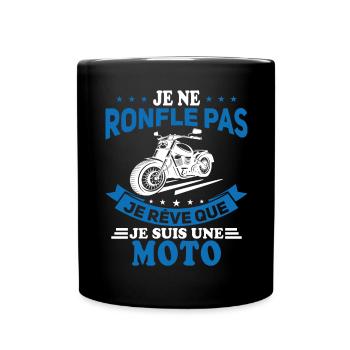 Je Ne Ronfle Pas Je Rêve Que Je Suis Une Moto - Mug uni - noir - Devant