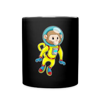 Monkey Astronaut Space - Full Colour Mug - black - Front