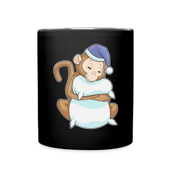 Monkey Sleeping Pillow - Full Colour Mug - black - Front