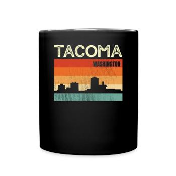 Tacoma Washington - Tasse einfarbig - Schwarz - Vorne