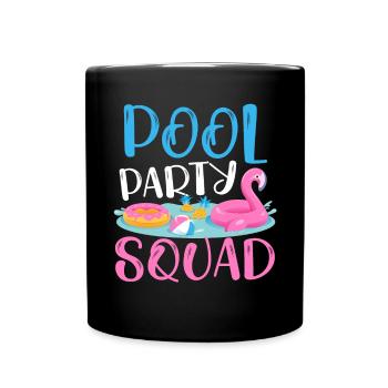 Pool Party Squad Aufblasbarer Kugel-Wasserball - Tasse einfarbig - Schwarz - Vorne