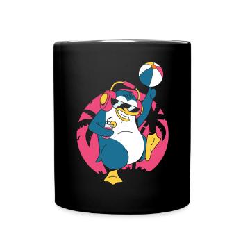 Penguin Pool Party Aufblasbarer Kugel Wasserball - Tasse einfarbig - Schwarz - Vorne