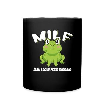 Man I Love Frog Gigging Frog Catcher - Full Colour Mug - black - Front